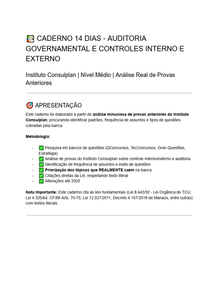 Auditoria e Controle Interno Público | PDF | Contabilidade | Governo