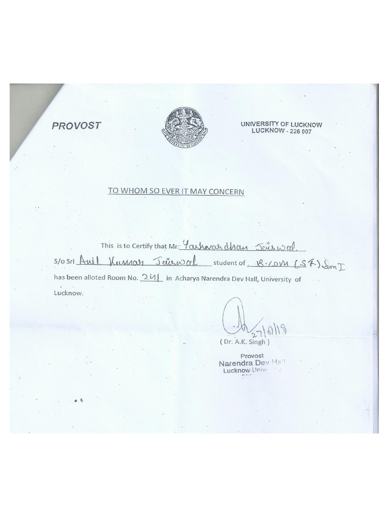 Hostel Letter | PDF