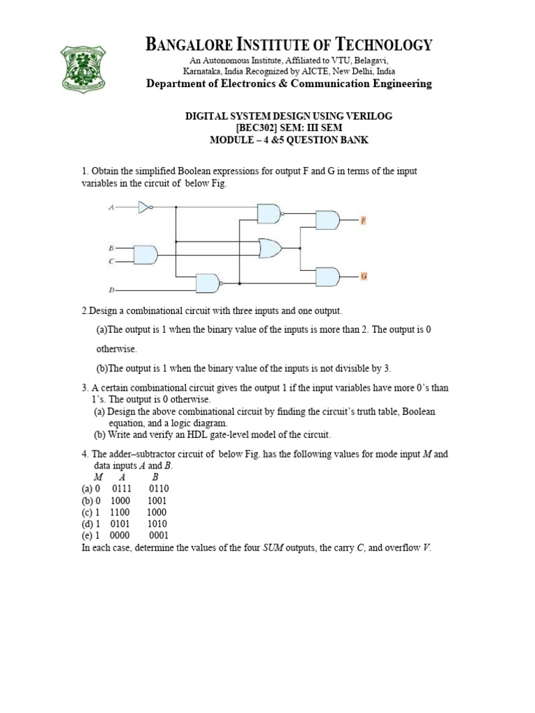 Verilog Digital System Design Q&A | PDF | Computer Engineering ...