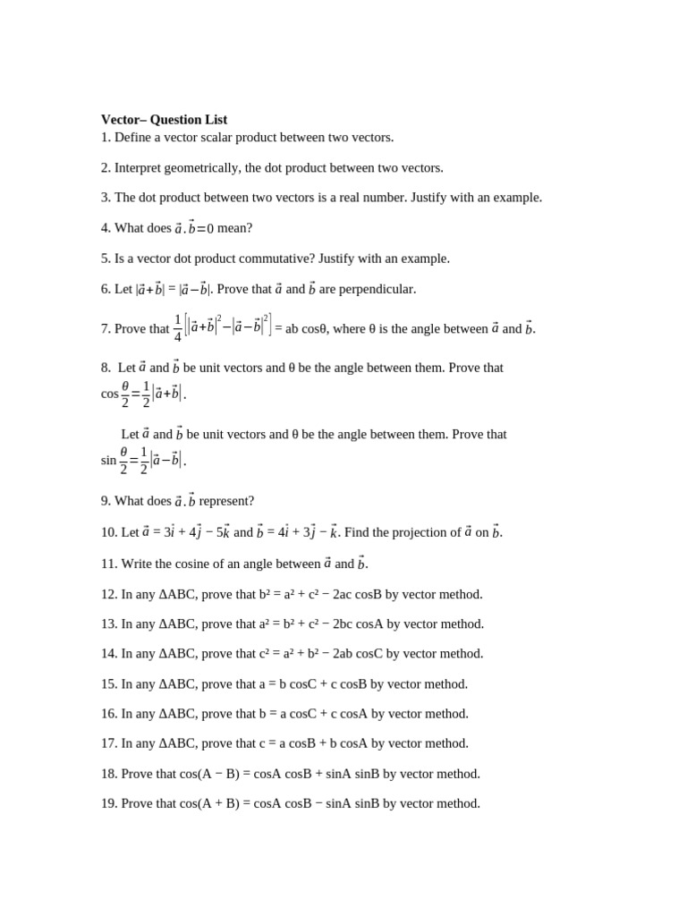 Vector Questions SB Bbdb126d 6384 478e 95c8 09cf84f31fff | PDF ...