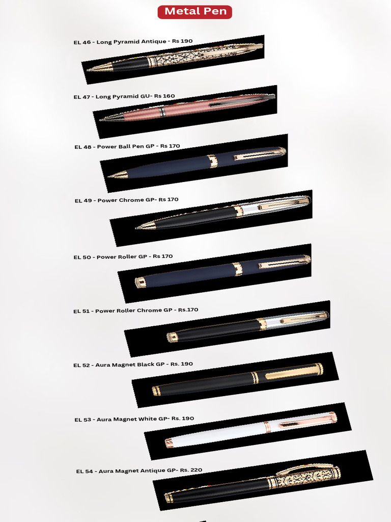Metal Pen Options | PDF
