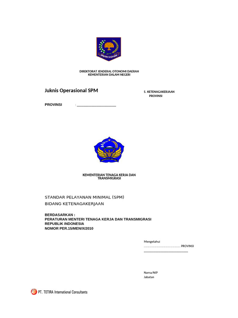 Ketenagakerjaan Prov - Juknis Opr AM | PDF