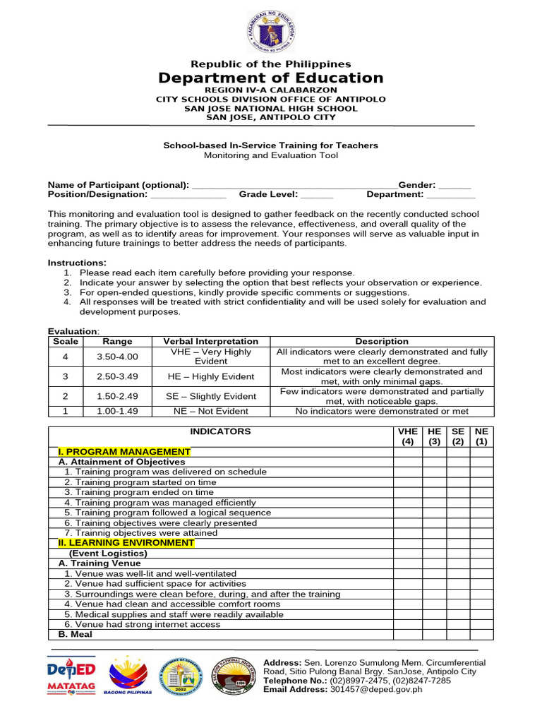 Teacher Training Evaluation Tool | PDF | Learning | Evaluation