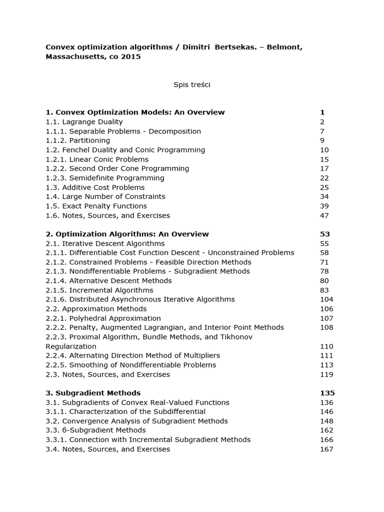Convex Optimization Algorithms Guide | PDF | Mathematical Analysis ...