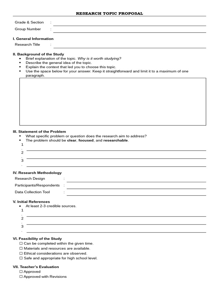 Research Topic Proposal Template | PDF
