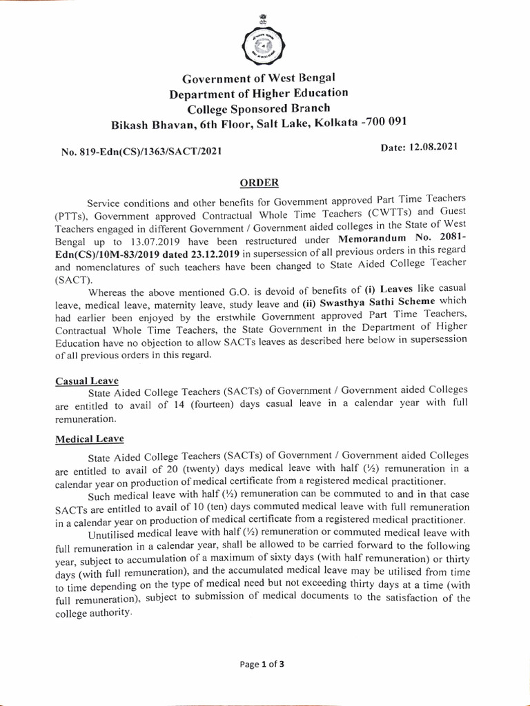 Leave Order 12.8.21 | PDF