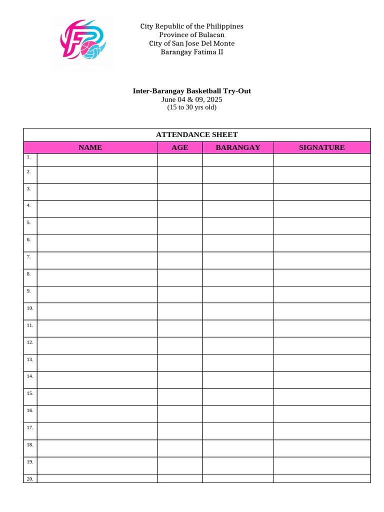 Inter Attendane Sheet | PDF