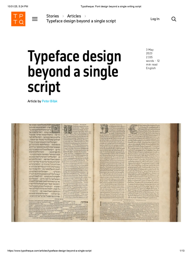 Typotheque - Font Design Beyond A Single Writing Script | PDF ...