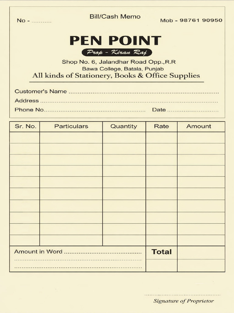 Pen Point Bill | PDF