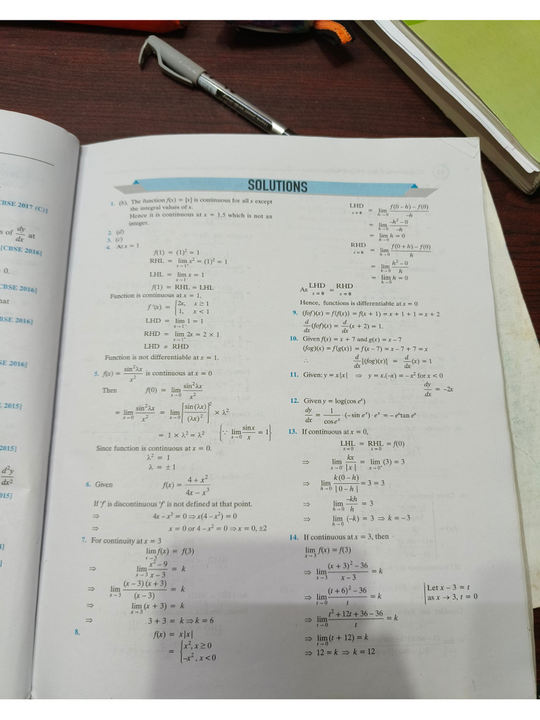 Continuity and Diff - SOLUTION | PDF