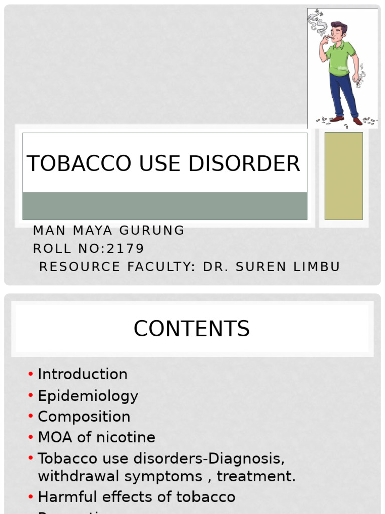 Tobacco Use Disorder Overview and Treatment | PDF | Nicotine | Tobacco ...