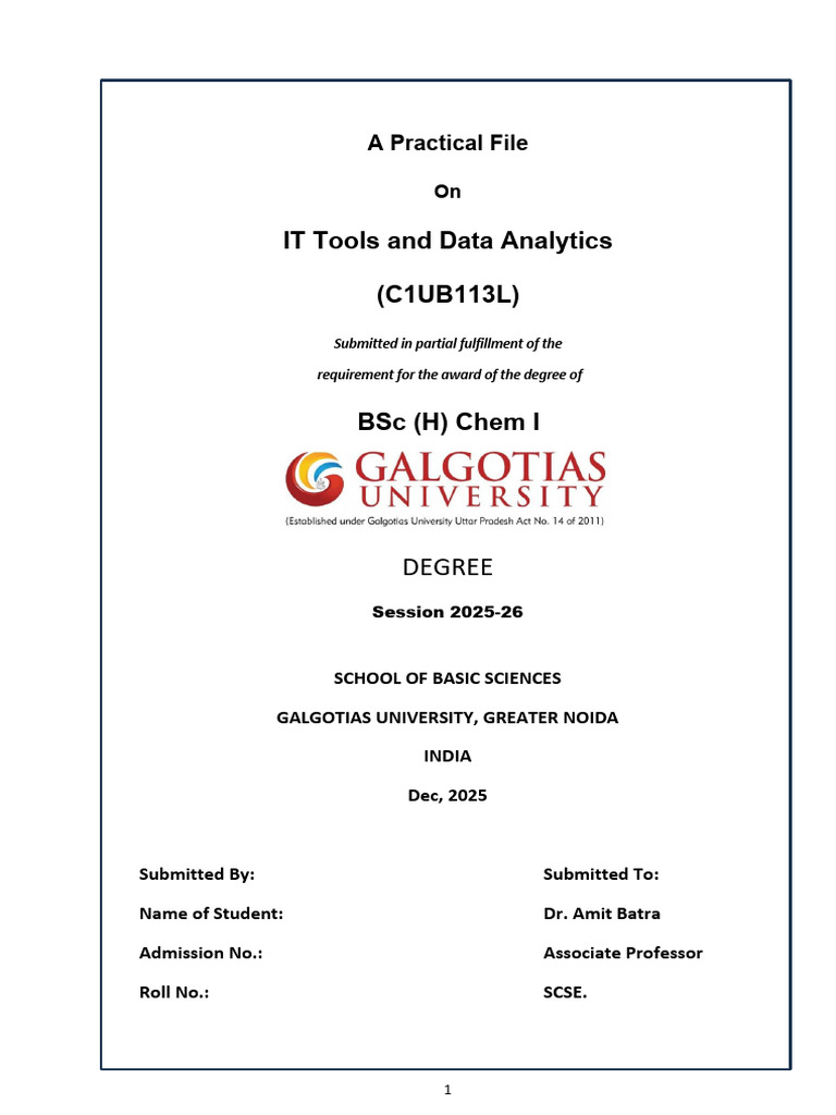 IT Tools & Data Analytics Practical Guide | PDF | Computer Data Storage ...