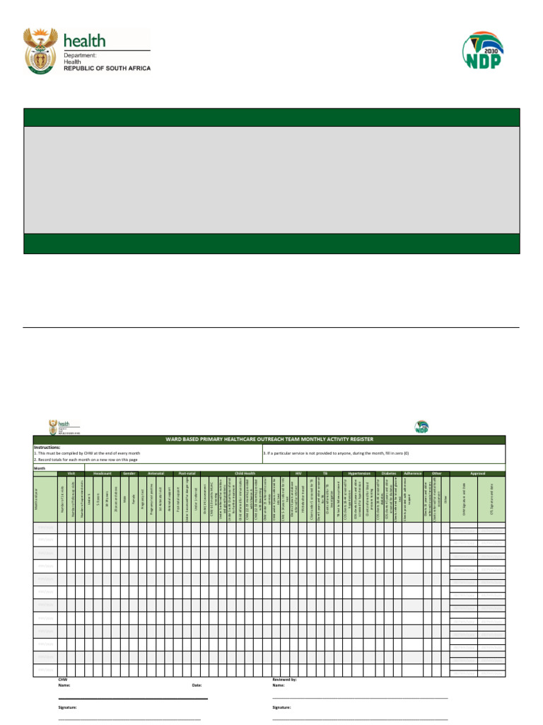 Monthly Activity Register for Health Outreach | PDF | Hypertension ...