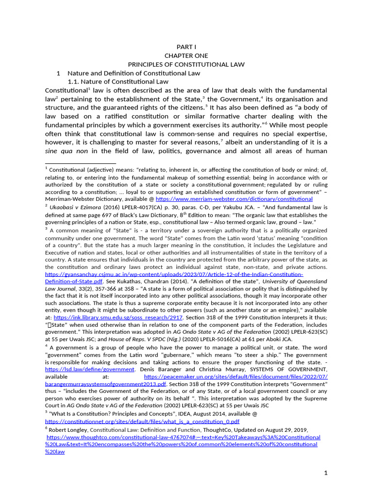 Principles of Constitutional Law Explained | PDF | Constitution ...