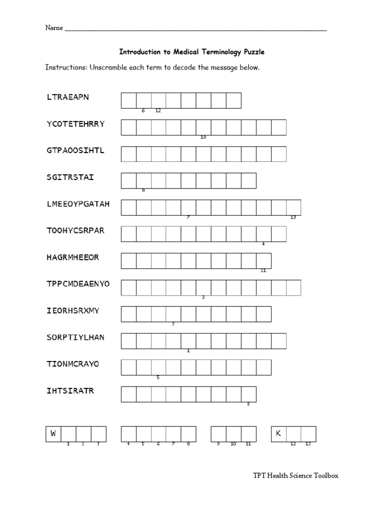 Instructions: Unscramble Each Term To Decode The Message Below | PDF