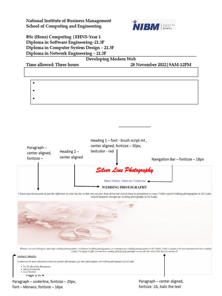 Web Development Exam Paper 2022 | PDF | Computing | Web Development