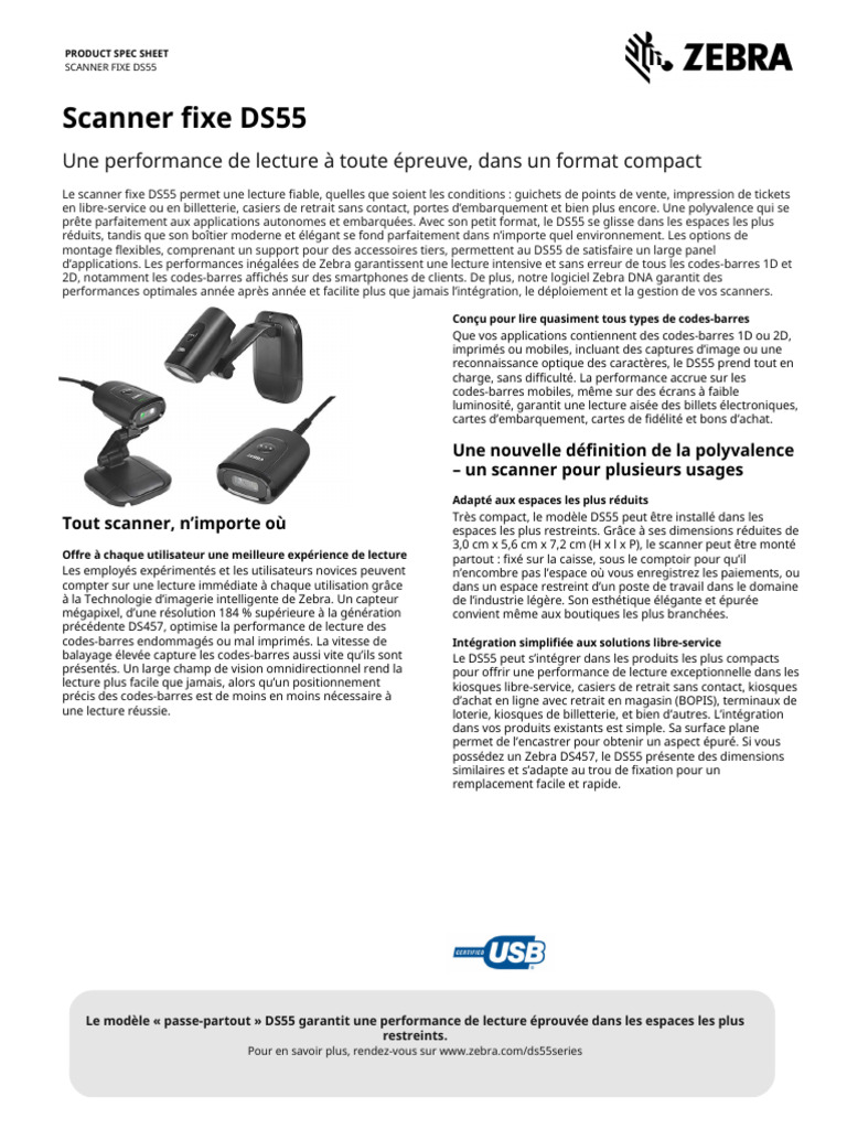Scanner fixe DS55 : performance compacte | PDF | Scanner (informatique ...