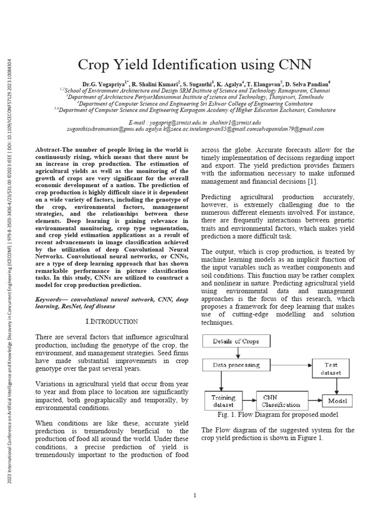 Crop Yield Prediction with CNN Models | PDF