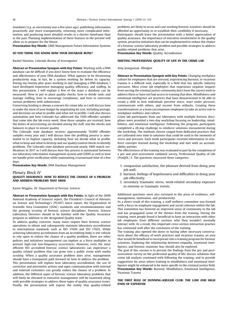 Optimizing DNA Database Management | PDF | Forensic Science | Emotional ...