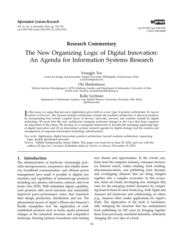 Digital Innovation and Product Architecture | PDF | Computer Network ...