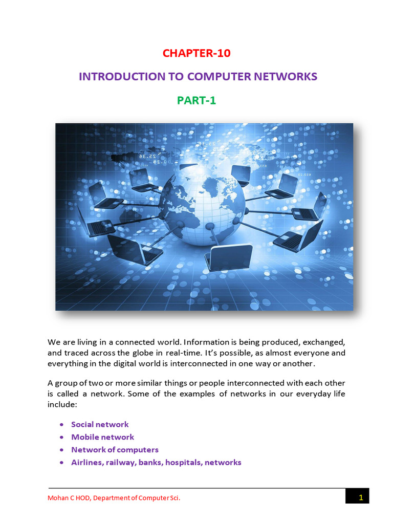 Introduction to Computer Networks | PDF | Computer Network | Local Area ...