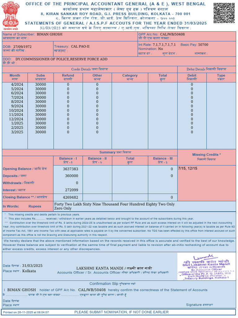 Ac Statement CAL 50408 2025 03 31 1764124447 | PDF