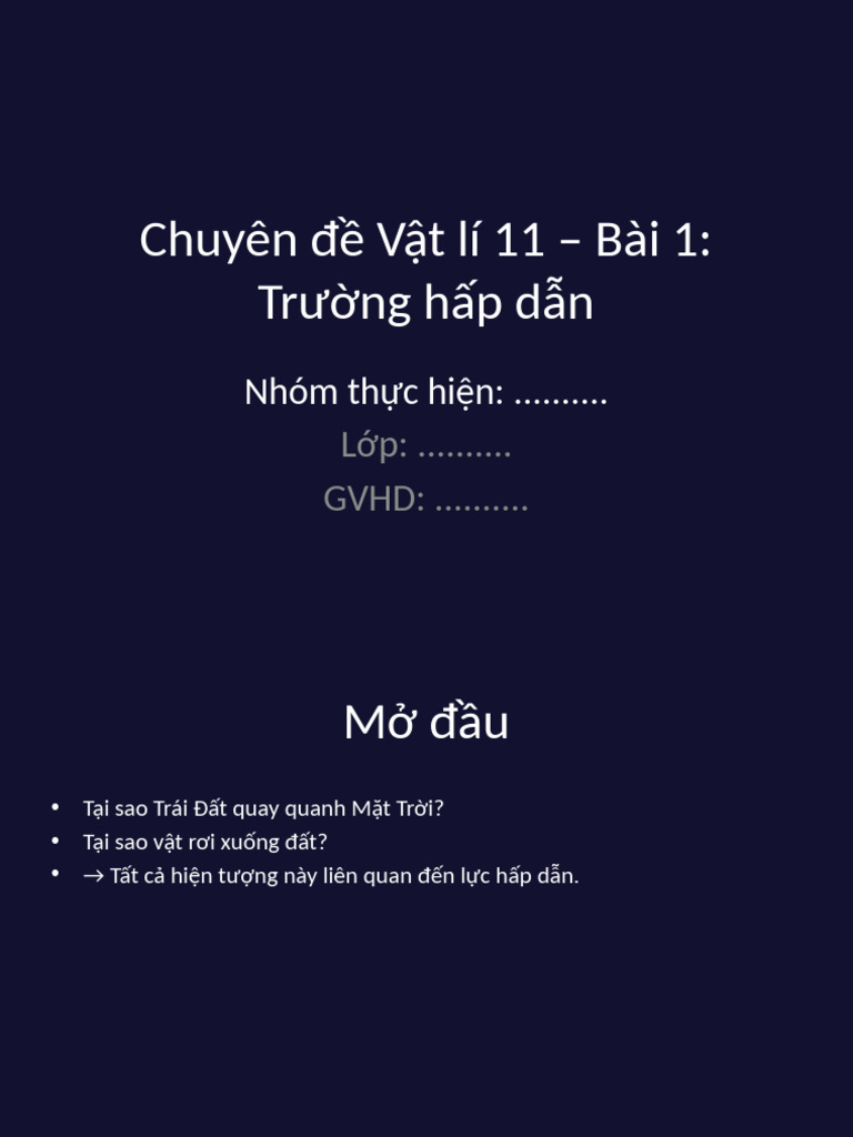 Chuyen de Vat Li 11 Bai 1 Truong Hap Dan Dark | PDF