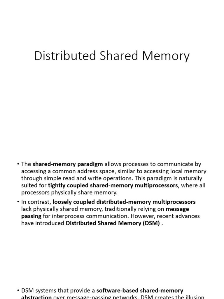 Understanding Distributed Shared Memory | PDF | Replication (Computing ...