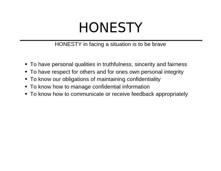 Honesty | PDF