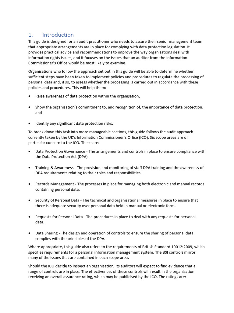 Data Protection Compliance Audit Guide | PDF | Transport Layer Security ...