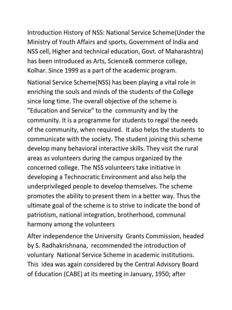 Introduction History of NSS Copy 2 | PDF | Elections | Voting