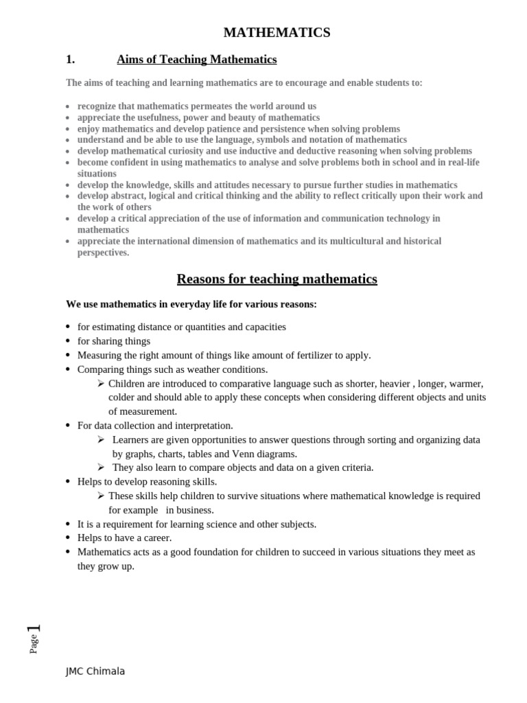 Teaching Mathematics: A Comprehensive Guide | PDF | Learning | Pedagogy