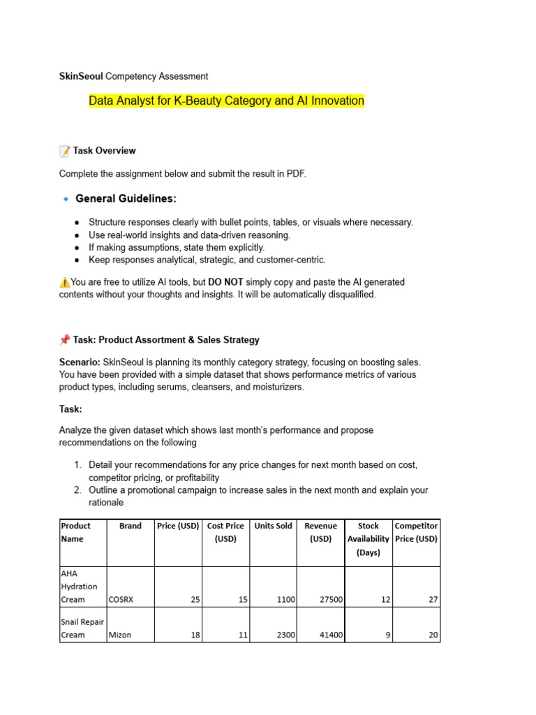 K-Beauty Sales Strategy Assessment | PDF | Data Analysis | Market ...