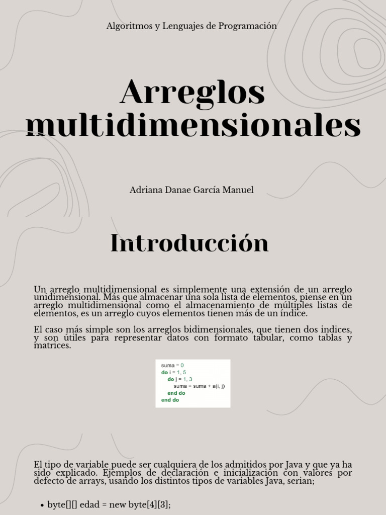 Arreglos Multidimensionales en Java | PDF
