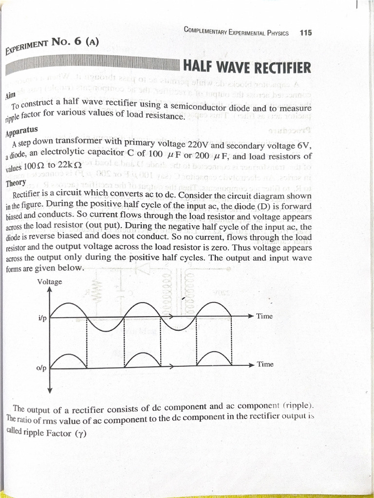 Half Wave Rectifier | PDF