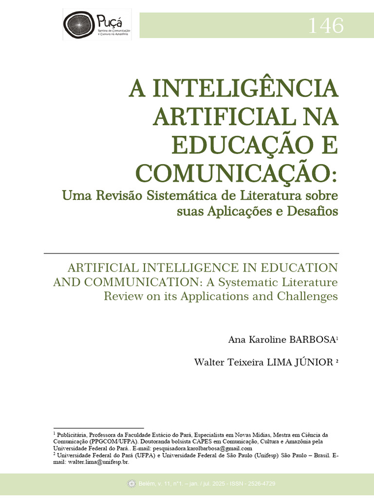 IA na Educação e Comunicação: Desafios e Aplicações | PDF ...