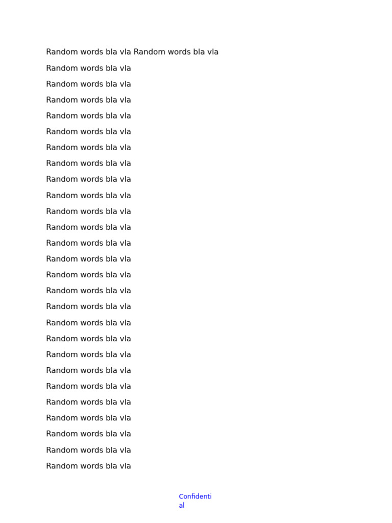 Confidential Random Words Document | PDF