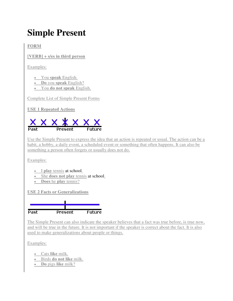 Simple Present: Form (VERB) + S/es in Third Person | PDF