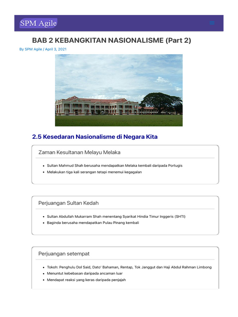 Bab 2 Kebangkitan Nasionalisme (Part 2) - SPM Agile | PDF