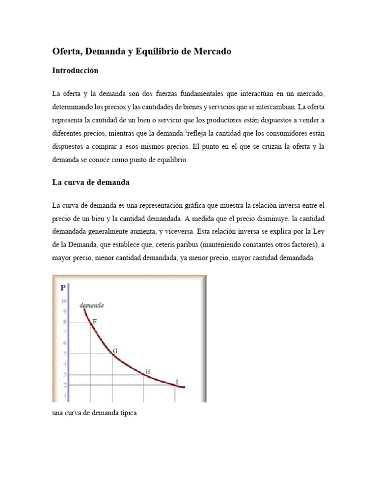 Oferta y Demanda: Equilibrio de Mercado | PDF | Oferta (economía ...