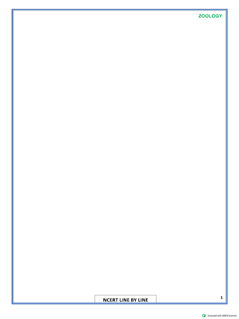 Ncert Line by Line Zoology | PDF