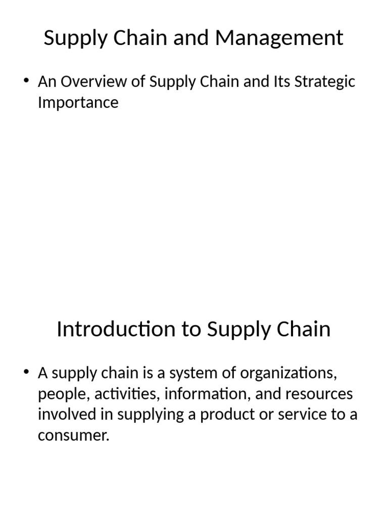 Supply Chain Management Overview | PDF