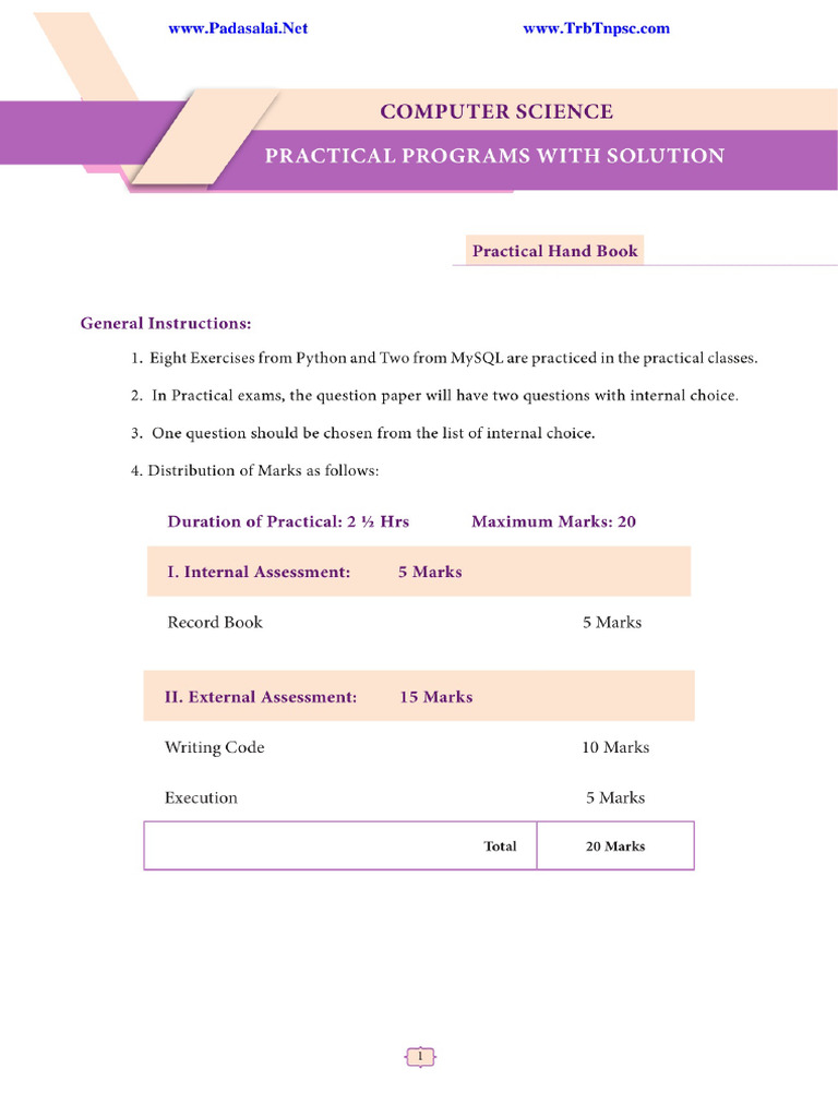 12th Computer Science Practical Study Material English Medium | PDF