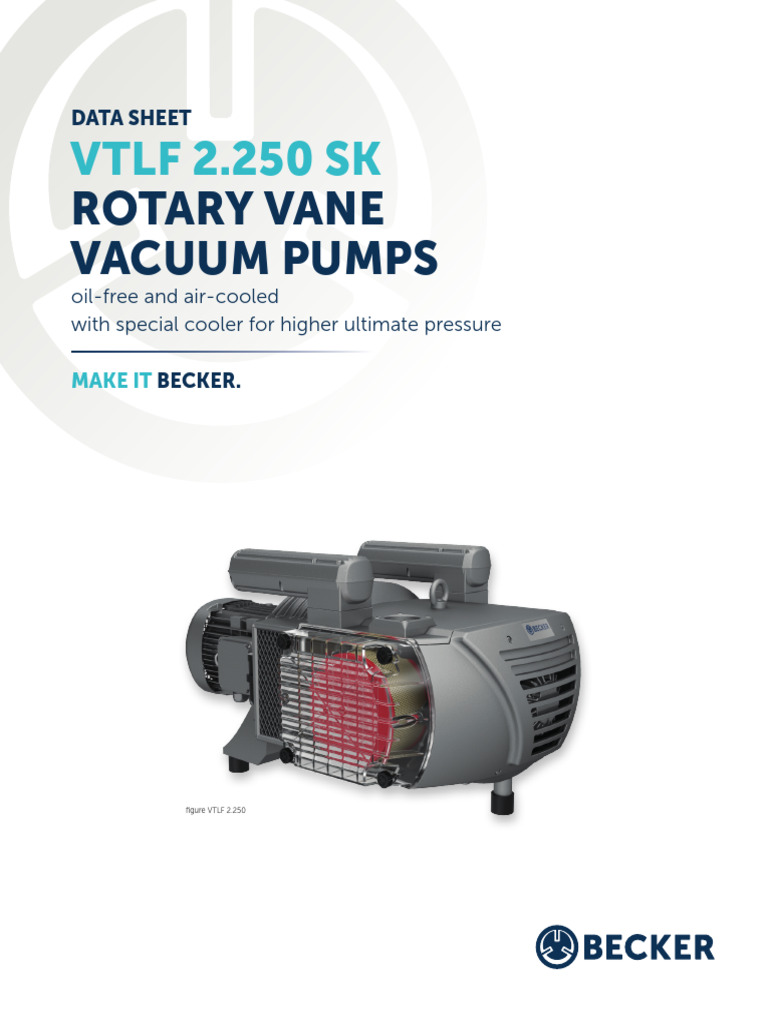 Becker VTLF 2.250 SK Vacuum Pump Data | PDF | Mechanical Engineering ...