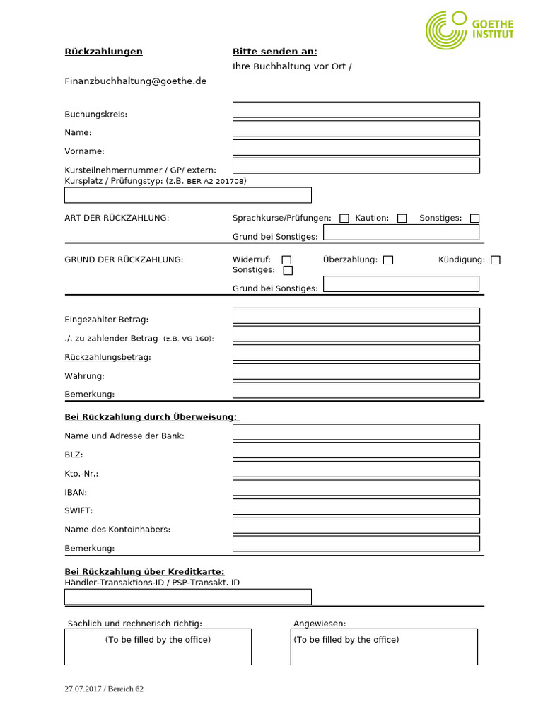 Refund Form | PDF