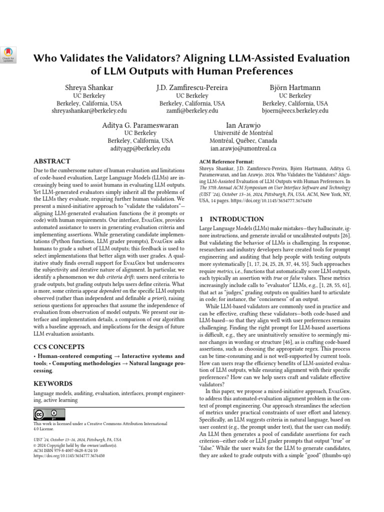 Validating LLM Evaluators with EvalGen | PDF | Computing | Software ...