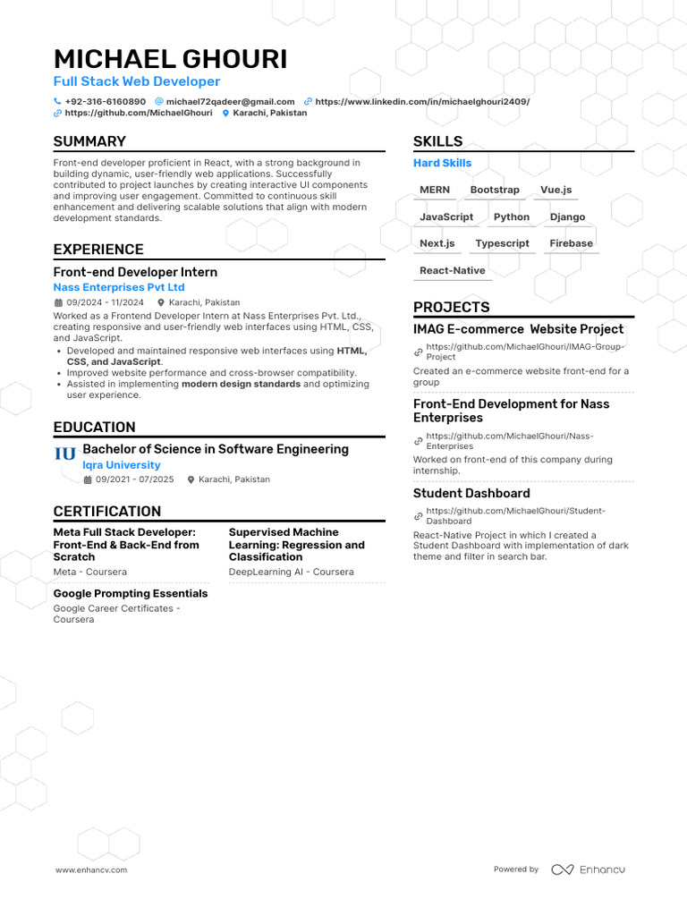 Full Stack Web Developer Resume | PDF | Hypertext | Computing