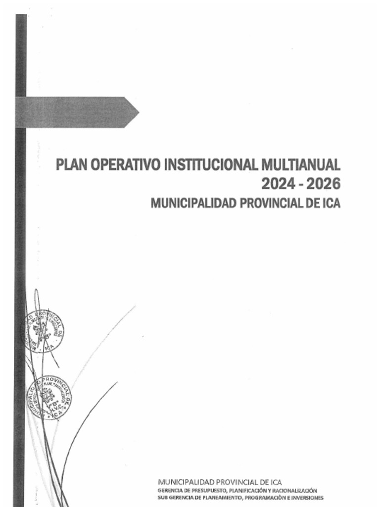 Plan Operativo Institucional (POI) Multianual 2024-2026 | PDF
