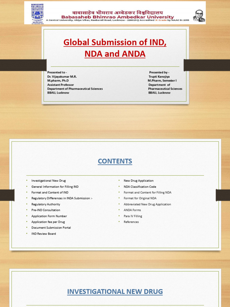 Global IND, NDA, ANDA Submission Guide | PDF | Generic Drug | Food And ...