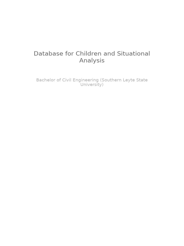 Children Database and Protection Analysis | PDF | Rape | Child Abuse